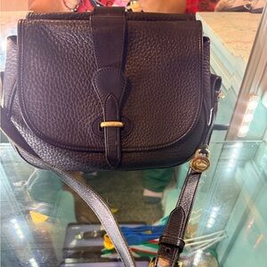 Dooney & Bourke Black Crossbody Bag with Gold Accents
